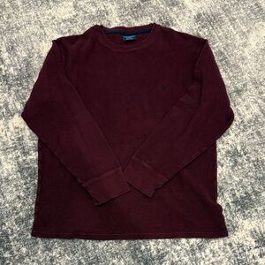 Polo by Ralph Lauren Burgundy Waffle Knit Shirt